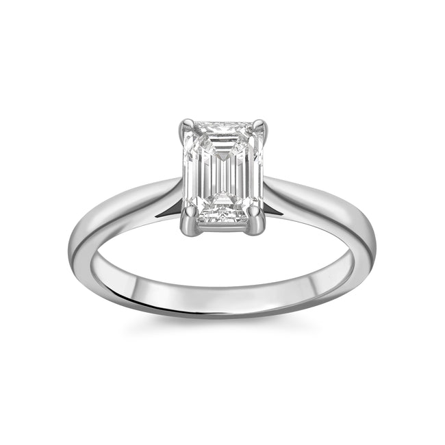 0.61ct Emerald Cut Diamond Ring