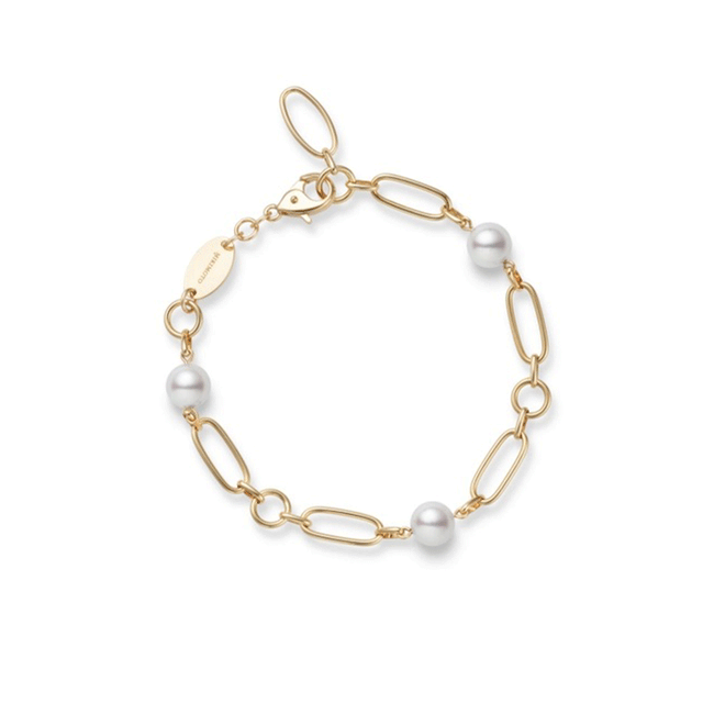 Mikimoto M Code Pearl Chain Bracelet