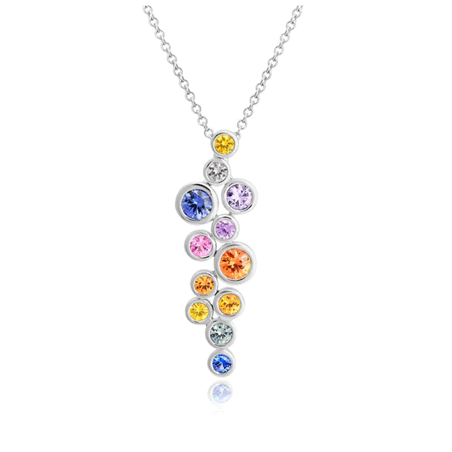 Multicoloured Sapphire Fancy Pendant