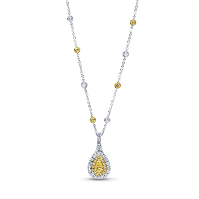 Yellow Diamond Cluster Pendant
