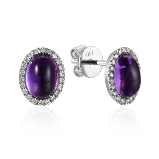 Amethyst and Diamond Cluster Earrings