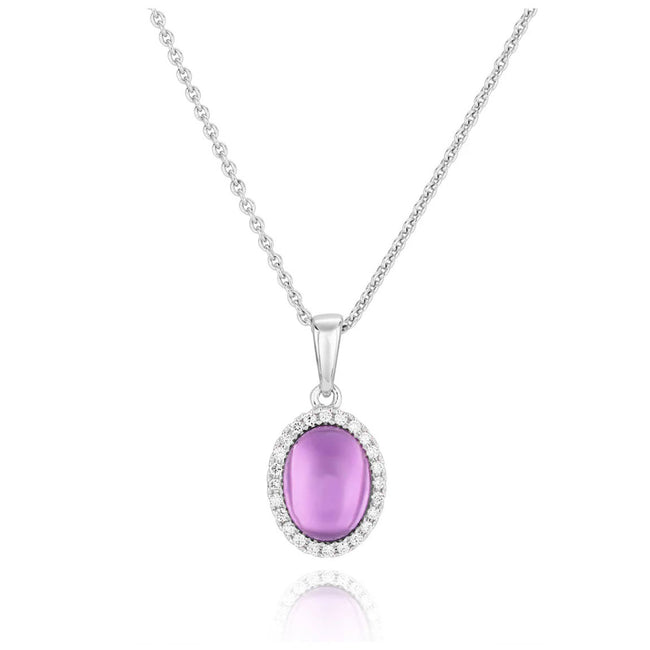 Amethyst and Diamond Cluster Pendant