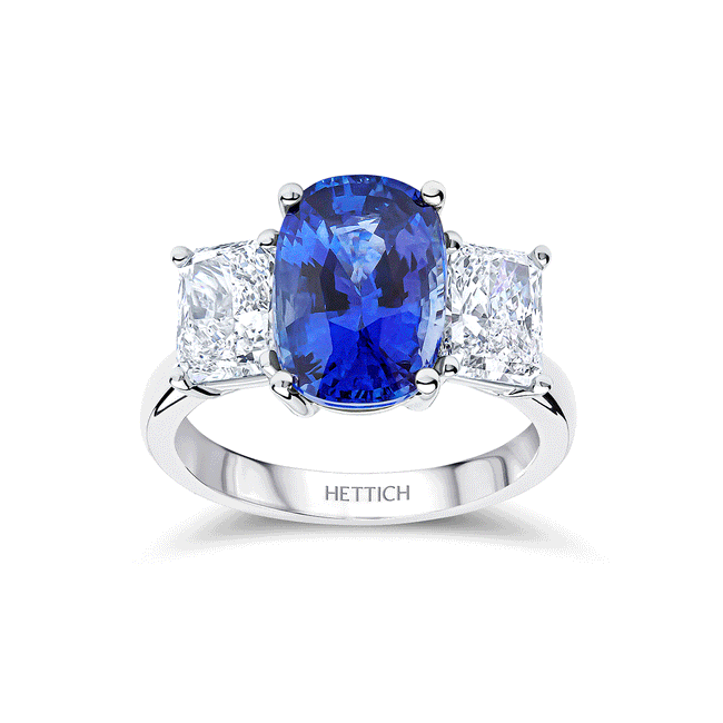 Sapphire 4.09ct and Diamonds Ring