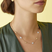 Siviglia Gold Necklace with Oval Elements and Diamonds