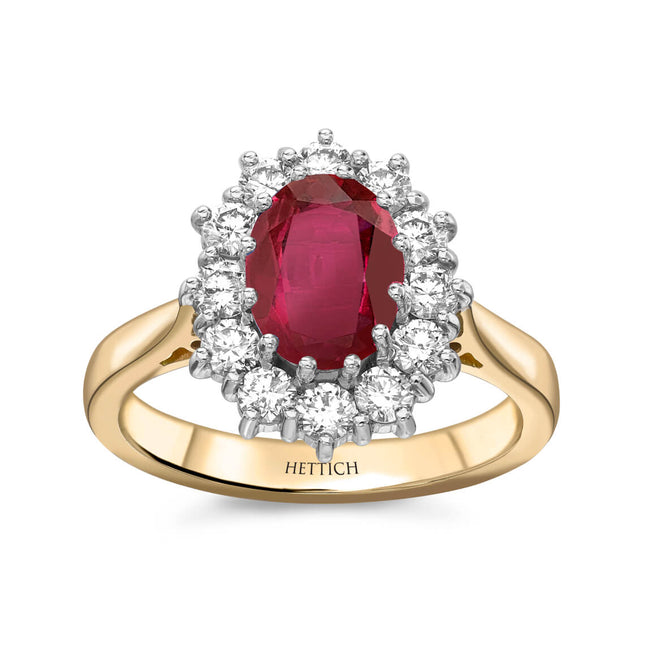 Ruby 1.51ct and Diamonds Cluster Ring