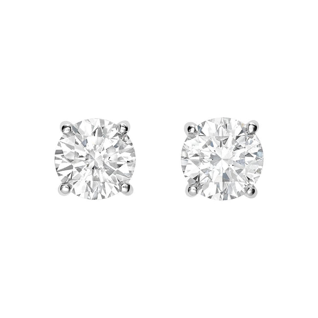Round Brilliant Cut Diamond 1.83ct Stud Earrings