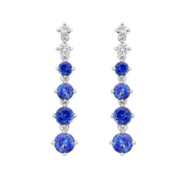 Sapphire 2.53ct and Diamond Drop Earrings