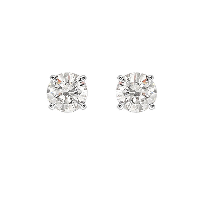 Round Brilliant Cut Diamond 0.64ct Stud Earrings