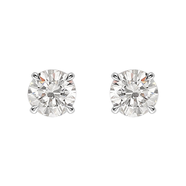 Round Brilliant Cut Diamond 1.40ct Stud Earrings