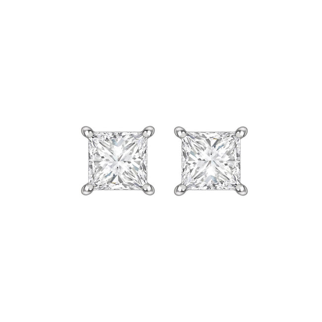 Princess Cut Diamond 0.52ct Stud Earrings