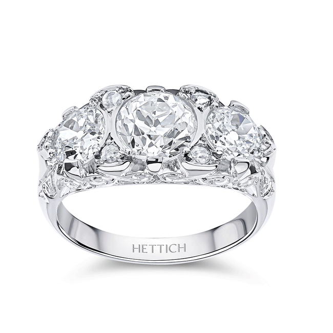 Three Stone Round Brilliant Cut Diamonds 2.64ct Ring