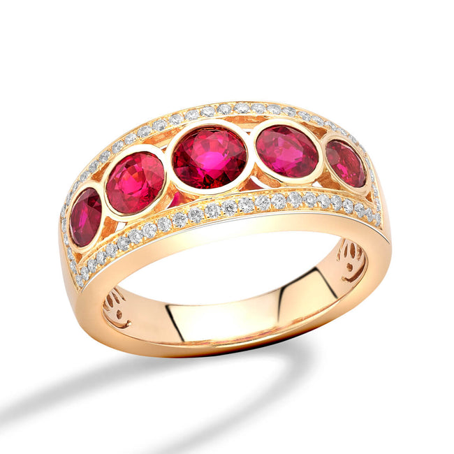 Ruby 1.62ct and Diamonds Dress Ring