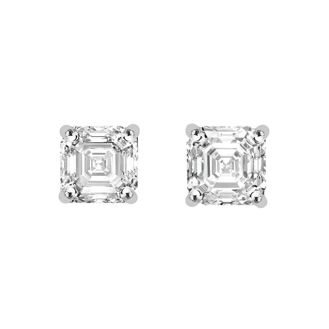 Royal Asscher Cut Diamond 1.82ct Stud Earrings