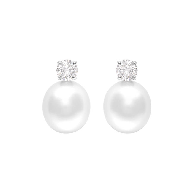 South Sea Pearls and Diamond Earrings