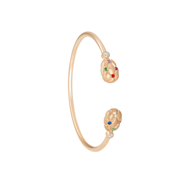 Fabergé Treillage Multi Coloured Rose Open Set Bangle