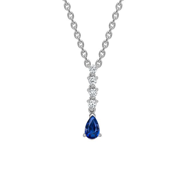Sapphire 0.55ct and Diamond Pendant
