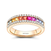 Sapphire and Diamond "Rainbow" Ring