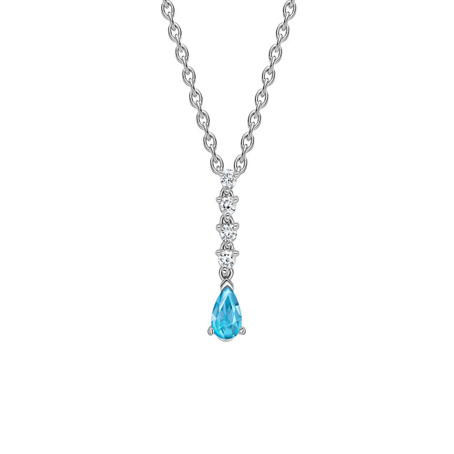 Aquamarine 0.35ct and diamond pendant