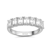 2.18ct Emerald Cut Diamonds 7 Stone Ring