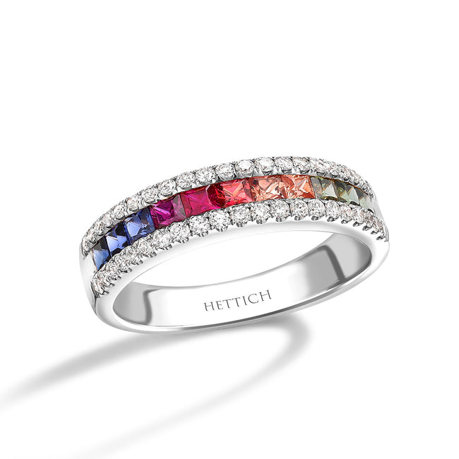 Multicoloured Sapphires 0.88ct Dress Ring