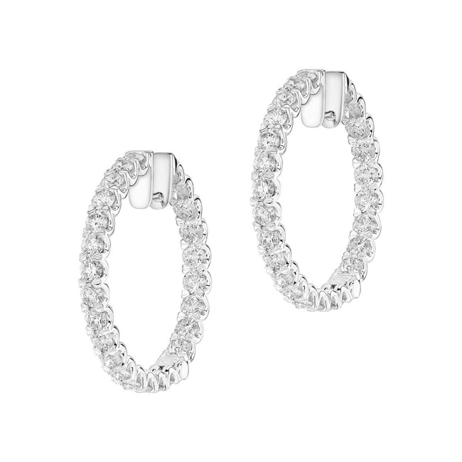 Diamond 3.48ct Hoop Earrings
