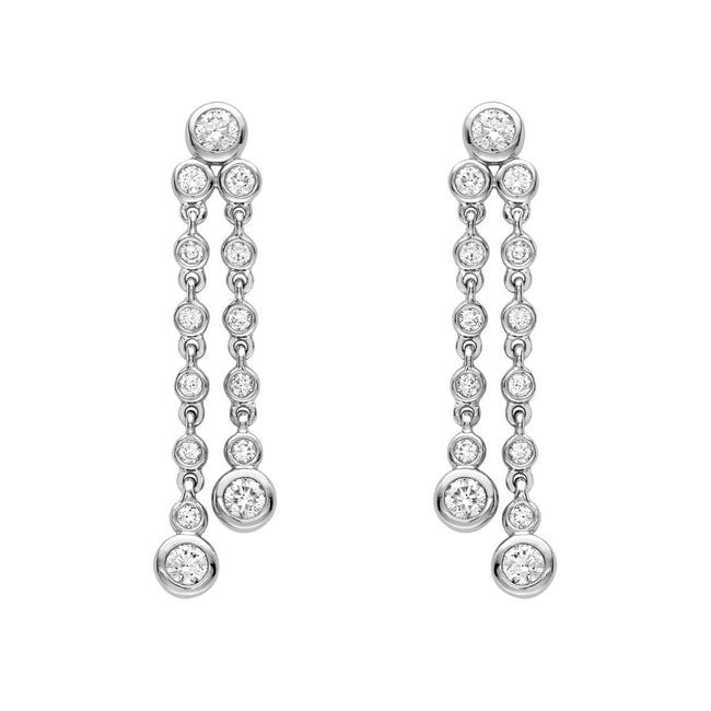 Diamond 1.03ct Double Drop Earrings