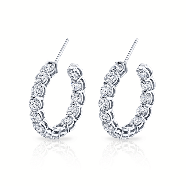 Diamond 11.39ct hoop earrings
