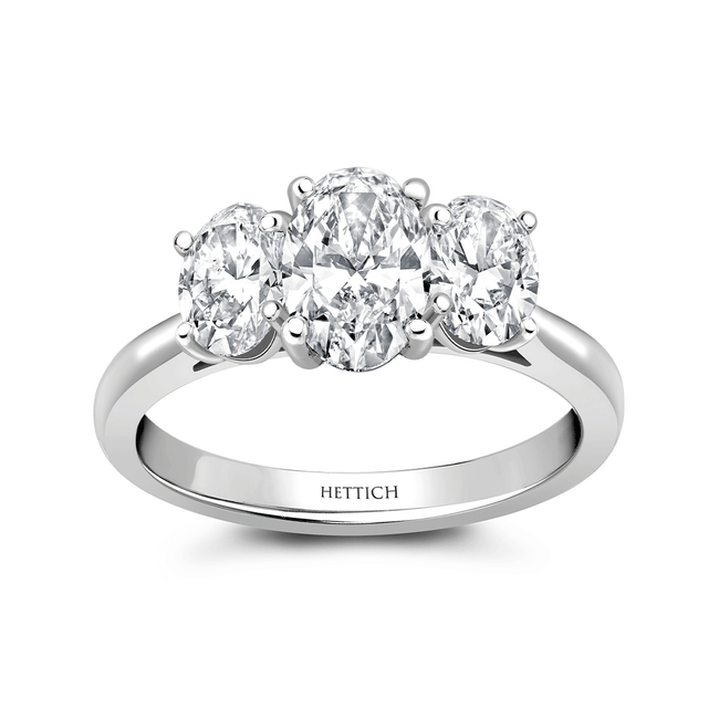 2.04ct Oval Diamonds Three Stone Ring
