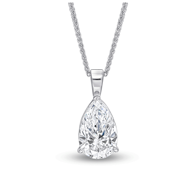Pear Brilliant Cut Diamond 3.02ct Pendant