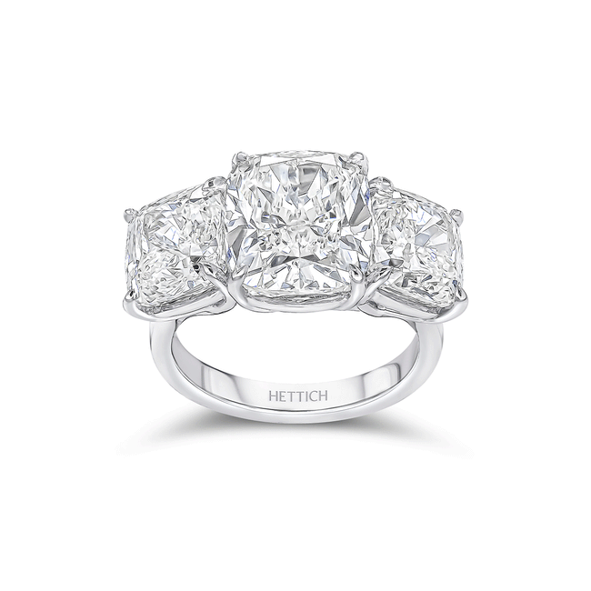 10.62ct Cushion Diamonds Three Stone Ring