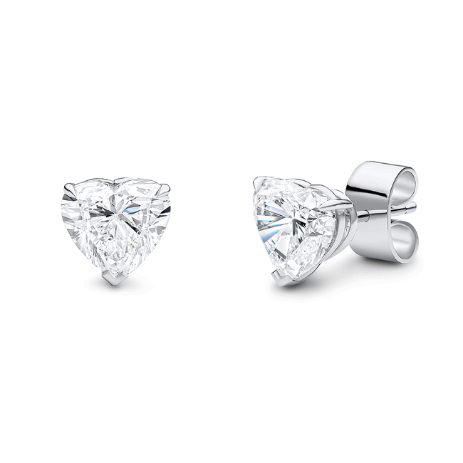 Heart Brilliant Cut Diamond 4.03ct Stud Earrings