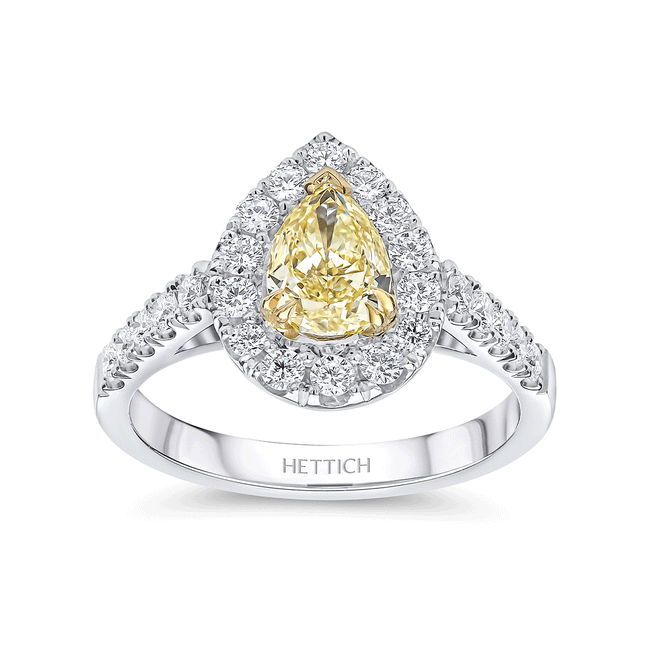 Yellow Colour Diamond 0.86ct Cluster Ring