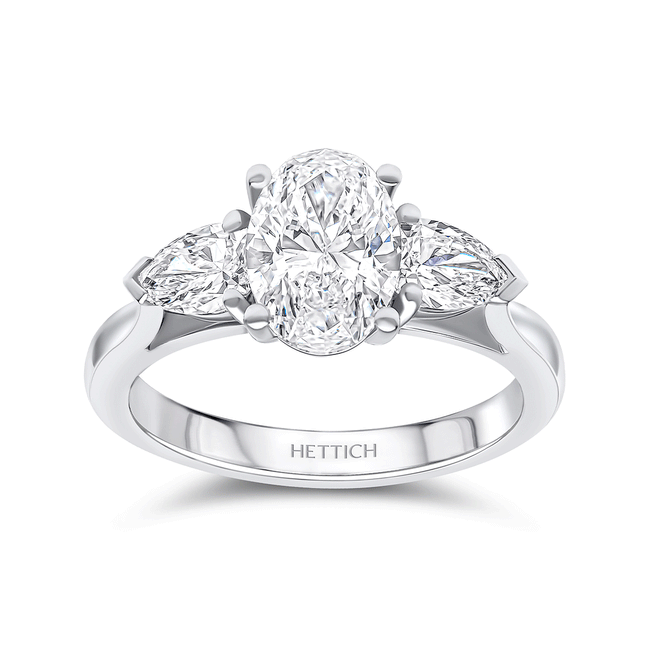 1.51ct Oval Brilliant Cut Diamond Three Stone Ring