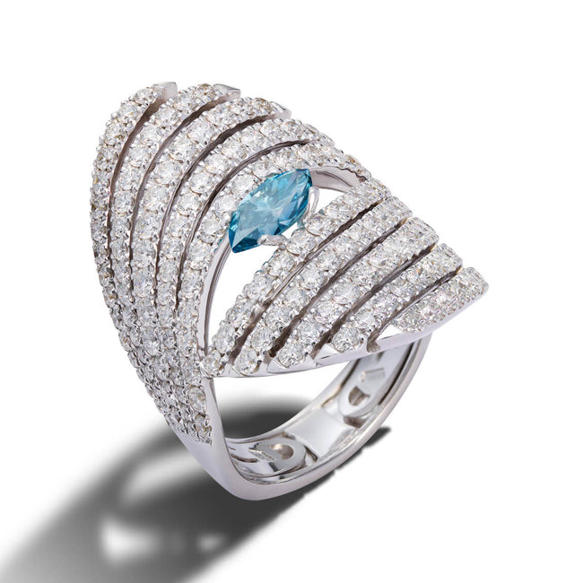 0.59ct Blue Diamond Dress Ring