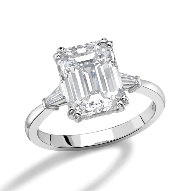4.03ct emerald cut diamond ring