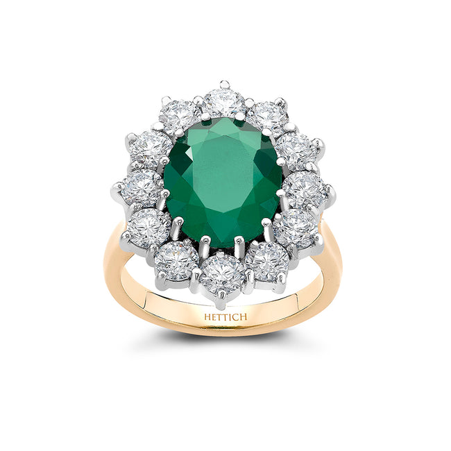 Emerald 2.48ct and Diamonds Cluster Ring