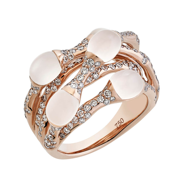 Moonstones and Diamonds Fancy Dress Ring