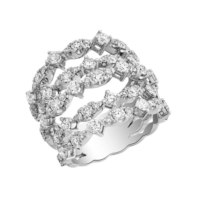 Fancy 5 Row Diamond Dress Ring