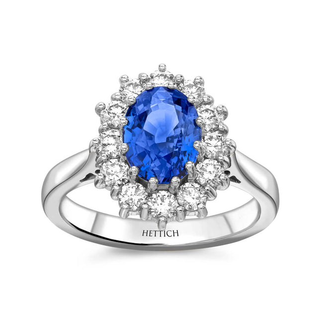 Sapphire 3.30ct and Diamonds Cluster Ring