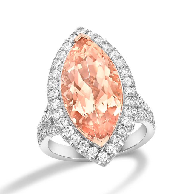 Morganite 7.44ct and Diamonds Ring