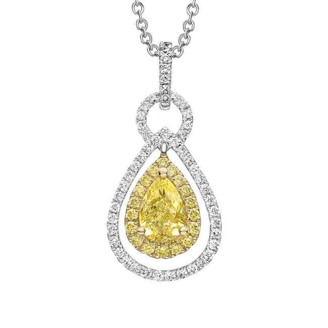 Yellow Diamond 0.66ct Cluster Pendant