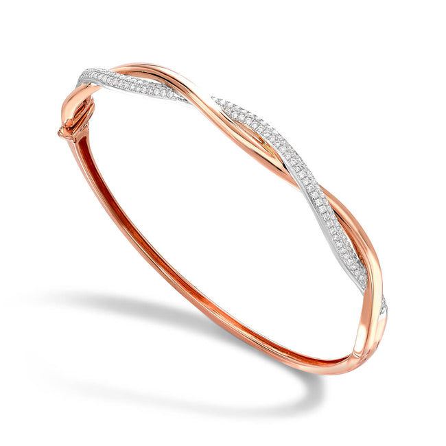Entwined Diamond 0.66ct Rose Bangle