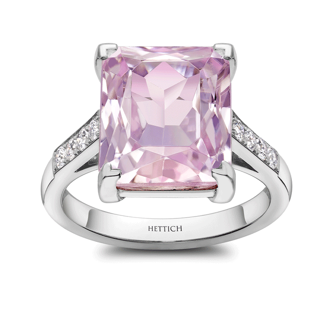 Kunzite 8.08ct and Diamonds Dress Ring