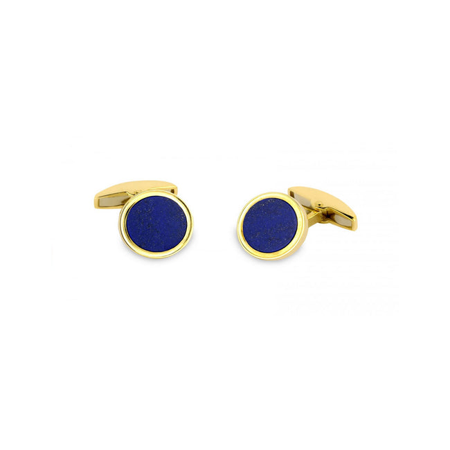 Deakin & Francis 18ct Gold Cufflinks With Lapis Lasuli Inlay