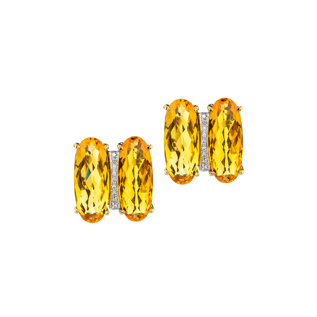 Citrine and Diamond Earrings