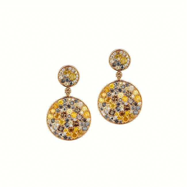Multi Diamond Circle Earrings