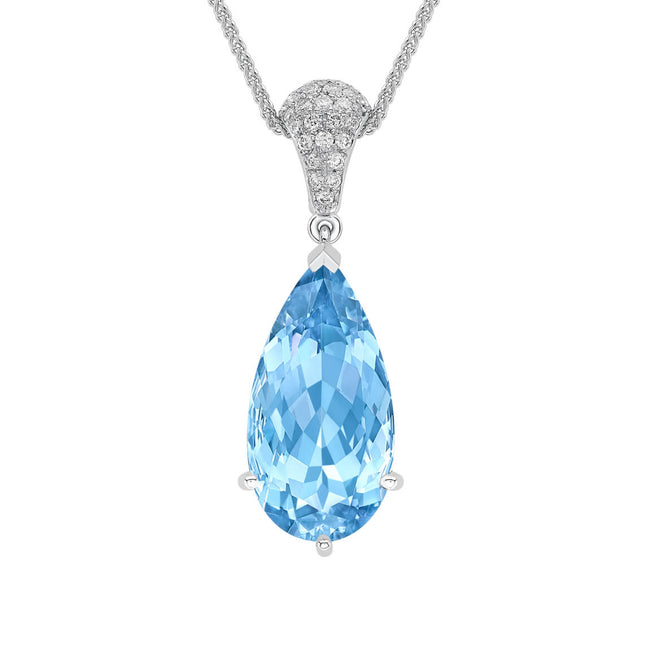 Aquamarine 5.86ct and Diamond Pendant