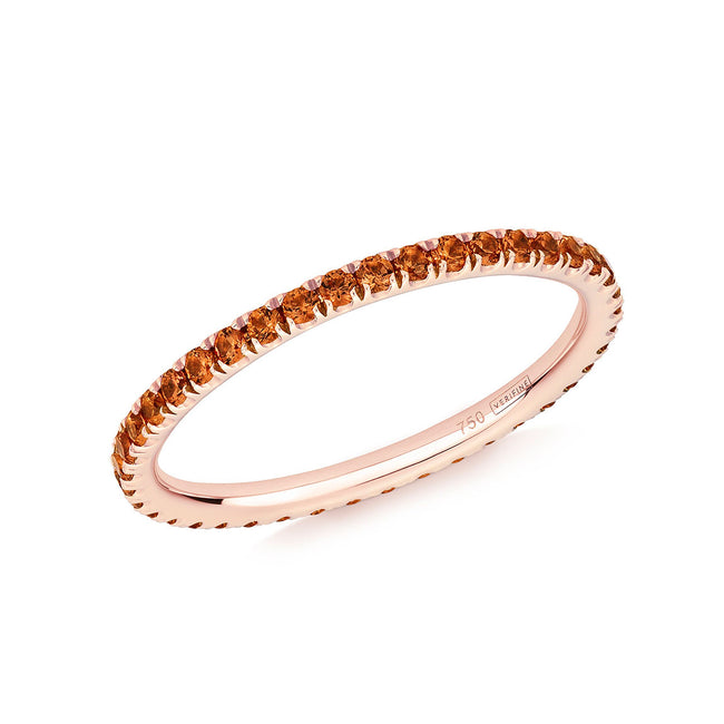 Verifine Orange Sapphires Full Eternity Ring in 18ct Rose Gold
