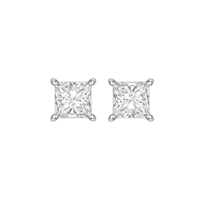 Princess Cut Diamond 0.71ct Earrings
